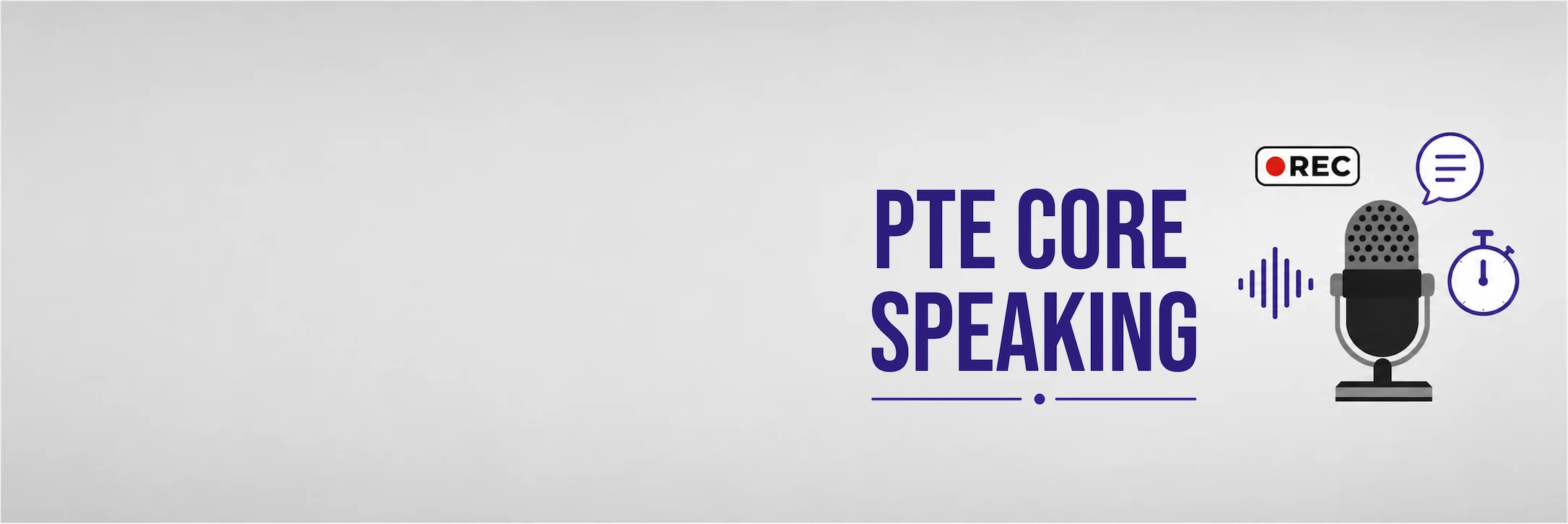 PTE Core Speaking section with microphone and headphones
